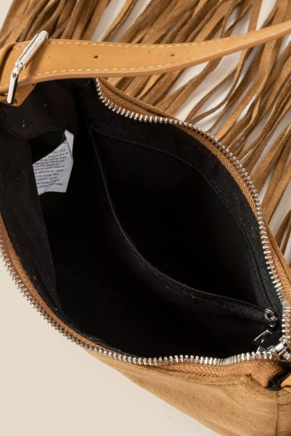 Fame Suede Fringe Crossbody Bag
