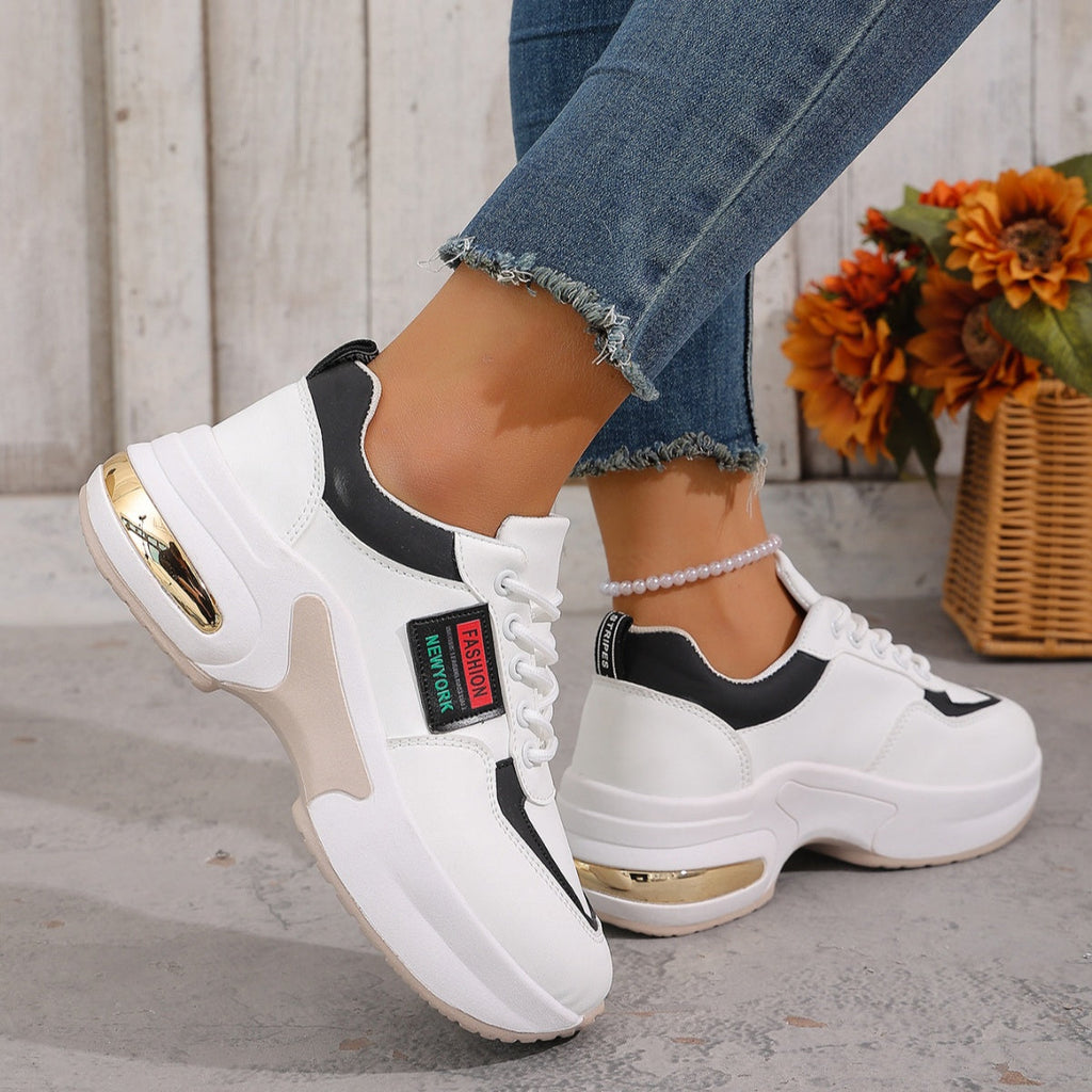 Round Toe Lace Up Sneakers