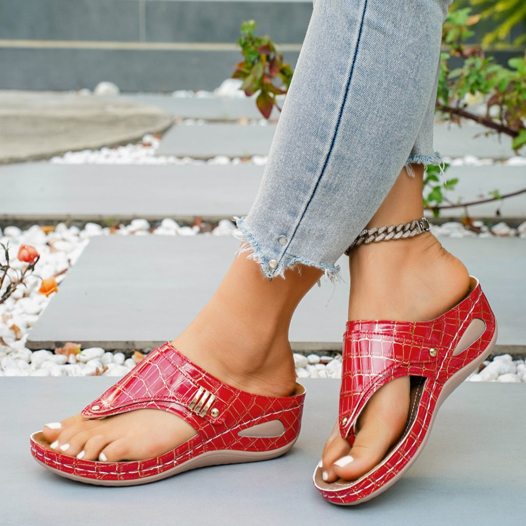Toe Post Wedge Sandals