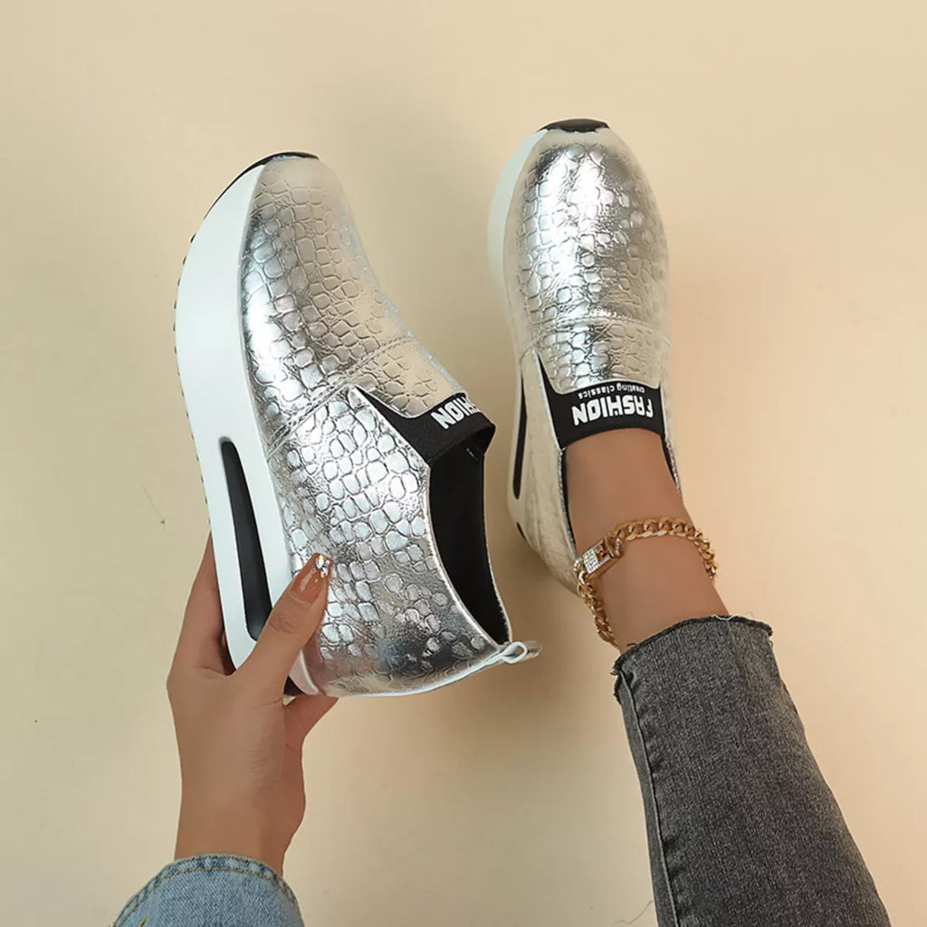 Round Toe Platform Slip-Ons