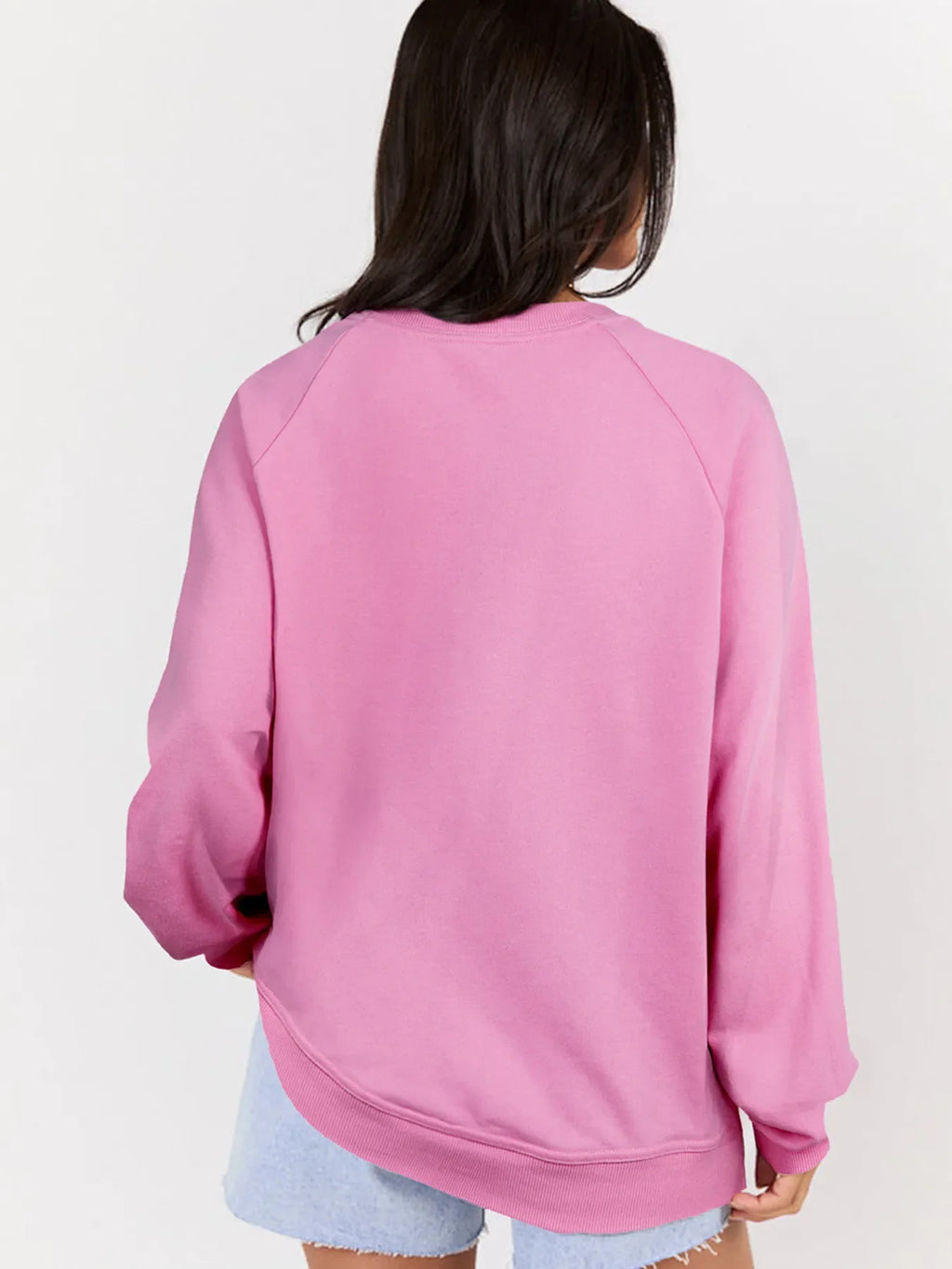 Lace Patched Raglan Sleeve Loose Fit Sweatshirt