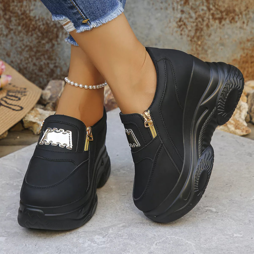 Round Toe Platform Sneakers