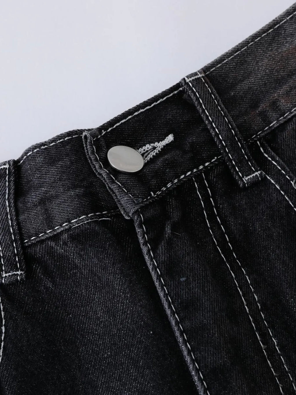Men's Vintage Washed Wide Leg Denim Jeans