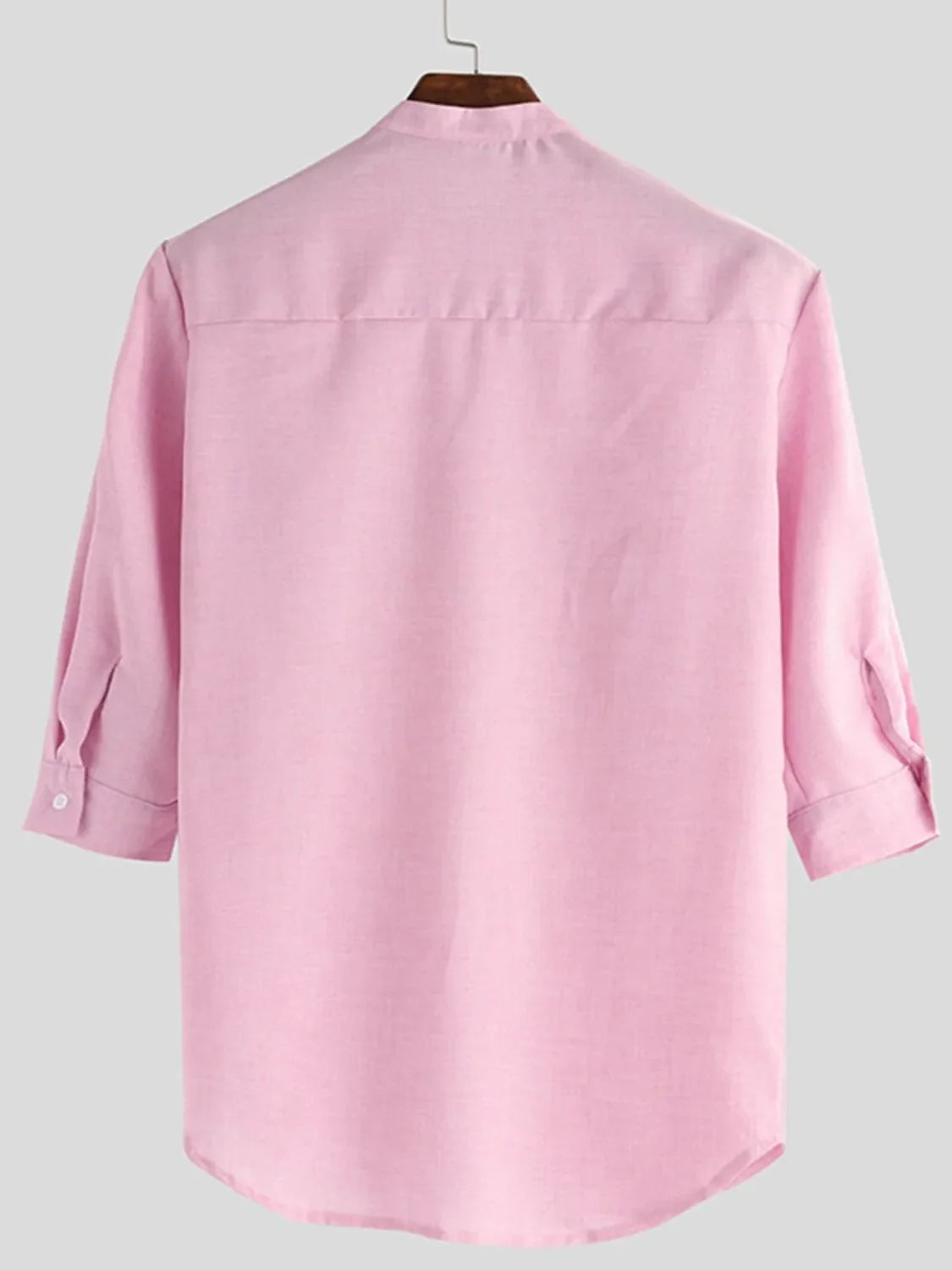 Men's Full Size Casual Button Detail Blouse Plus Size