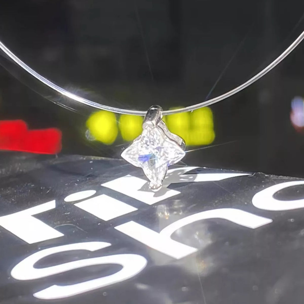 2 Carat 925 Sterling Silver Moissanite Star Pendant Necklace