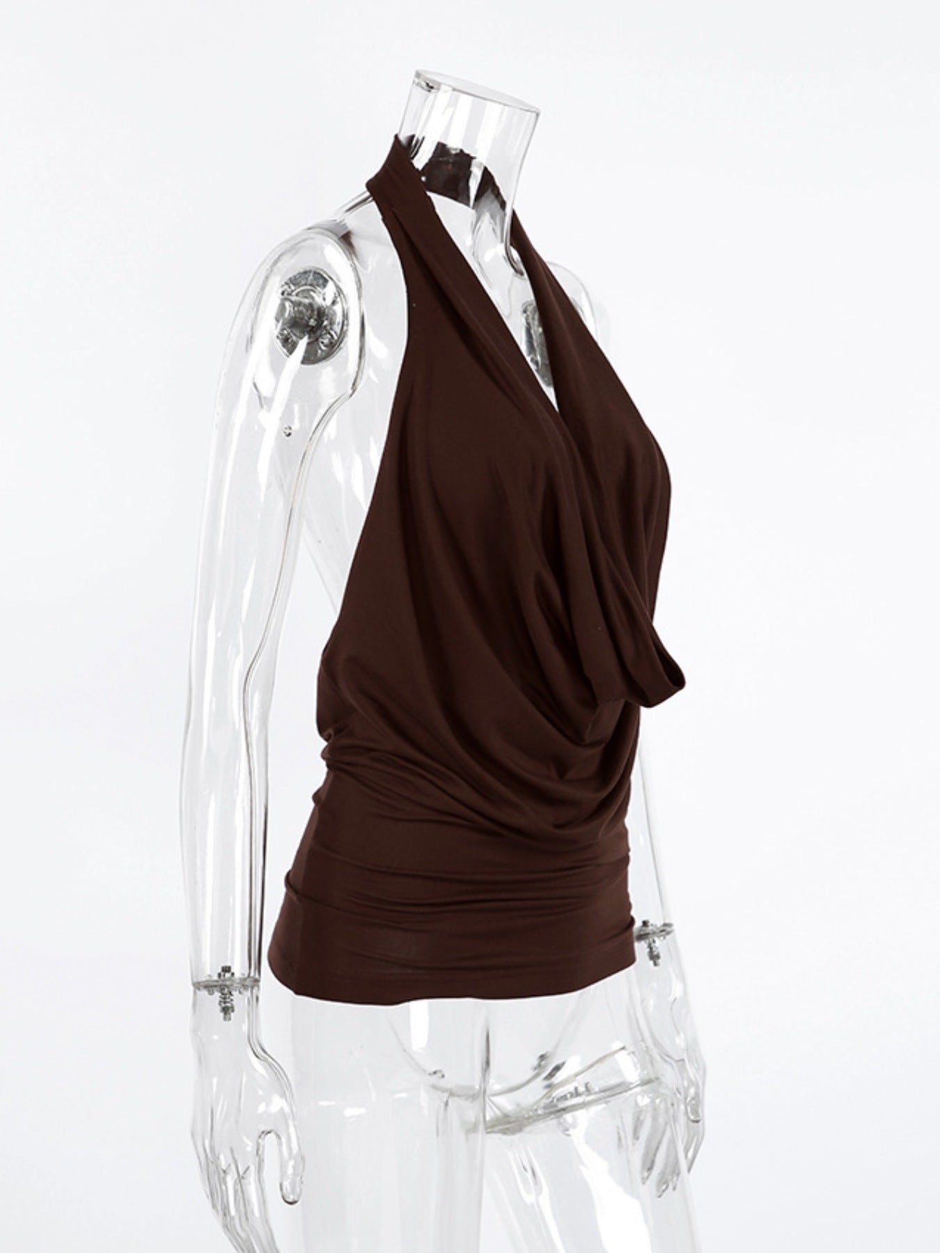 Backless Halter Cowl Neck Cami