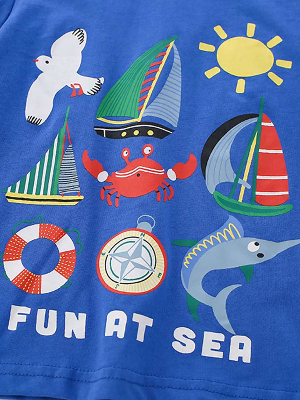 Children's Fun at Sea Graphic Tee & Striped Shorts Set