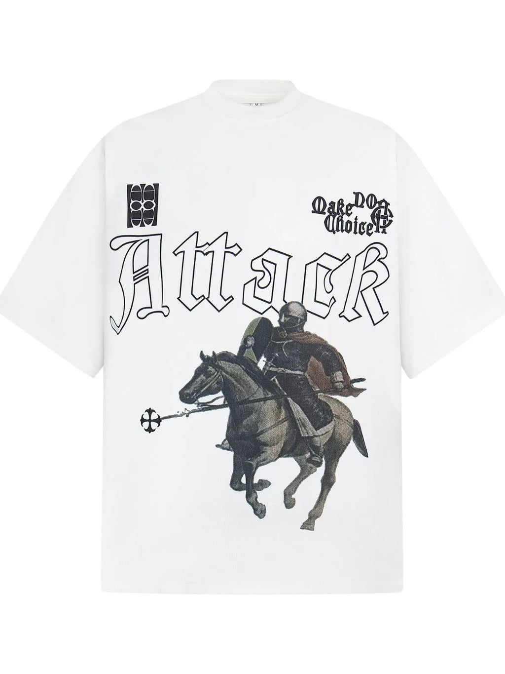 Men's Medieval Knight Print Oversized T-Shirt
