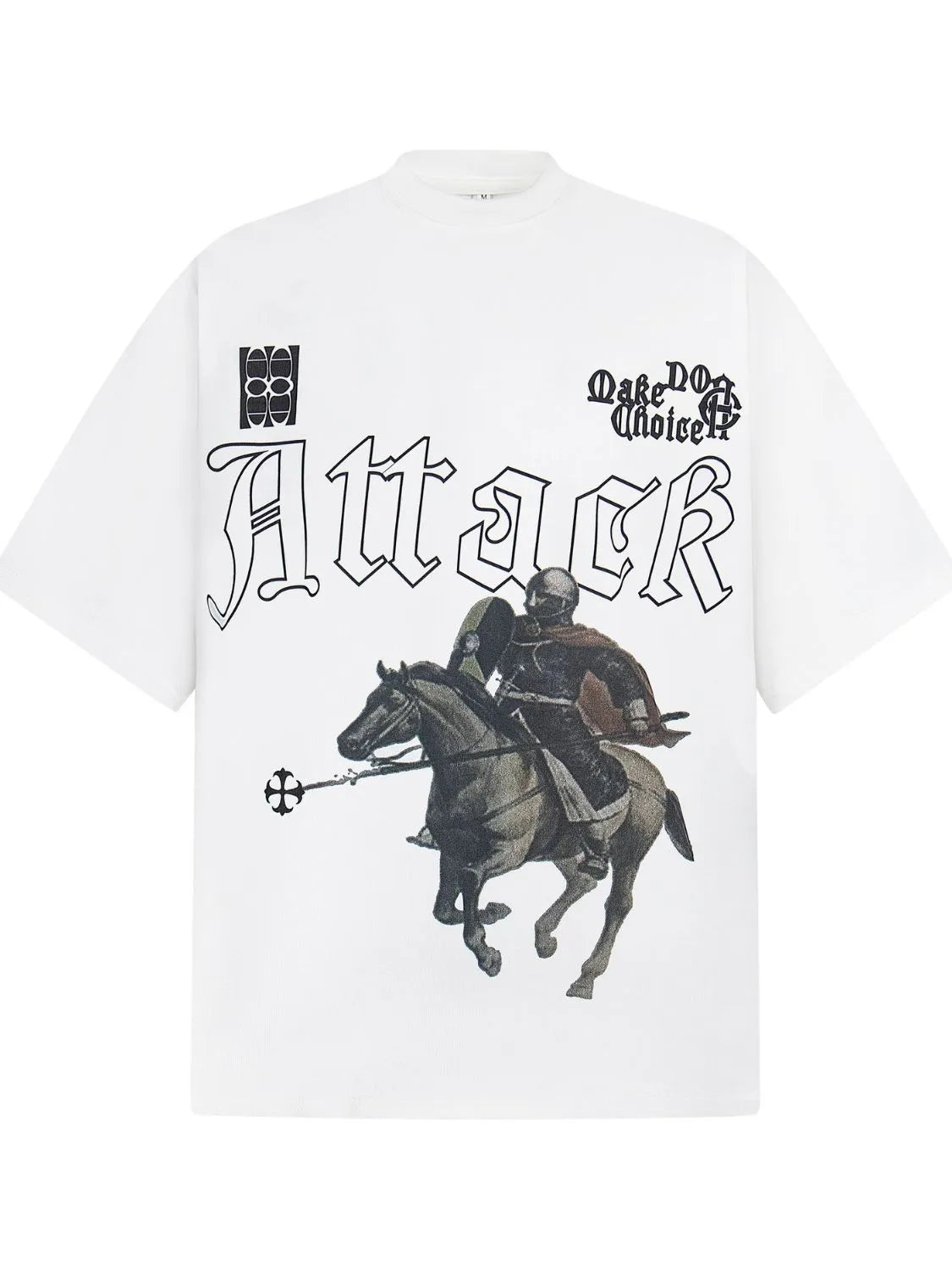 Men's Medieval Knight Print Oversized T-Shirt