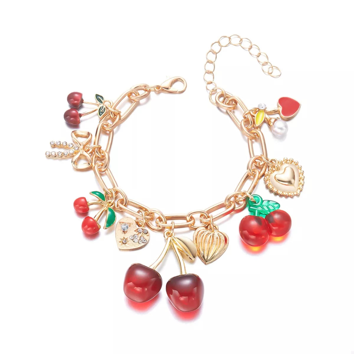 18K Gold-Plated Cherry Charm Bracelet