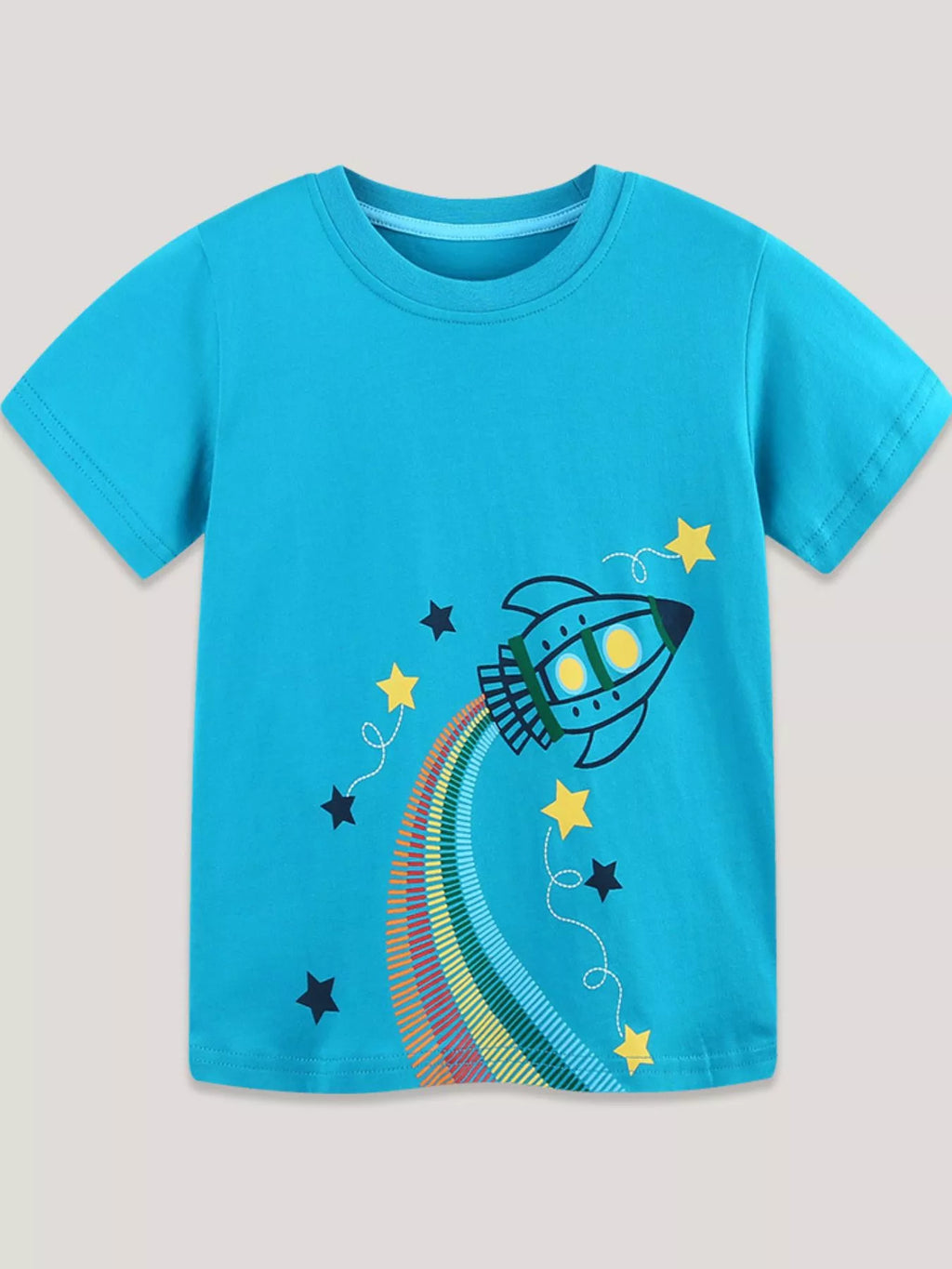 Kids' Rocket Graphic Round Neck T-Shirt