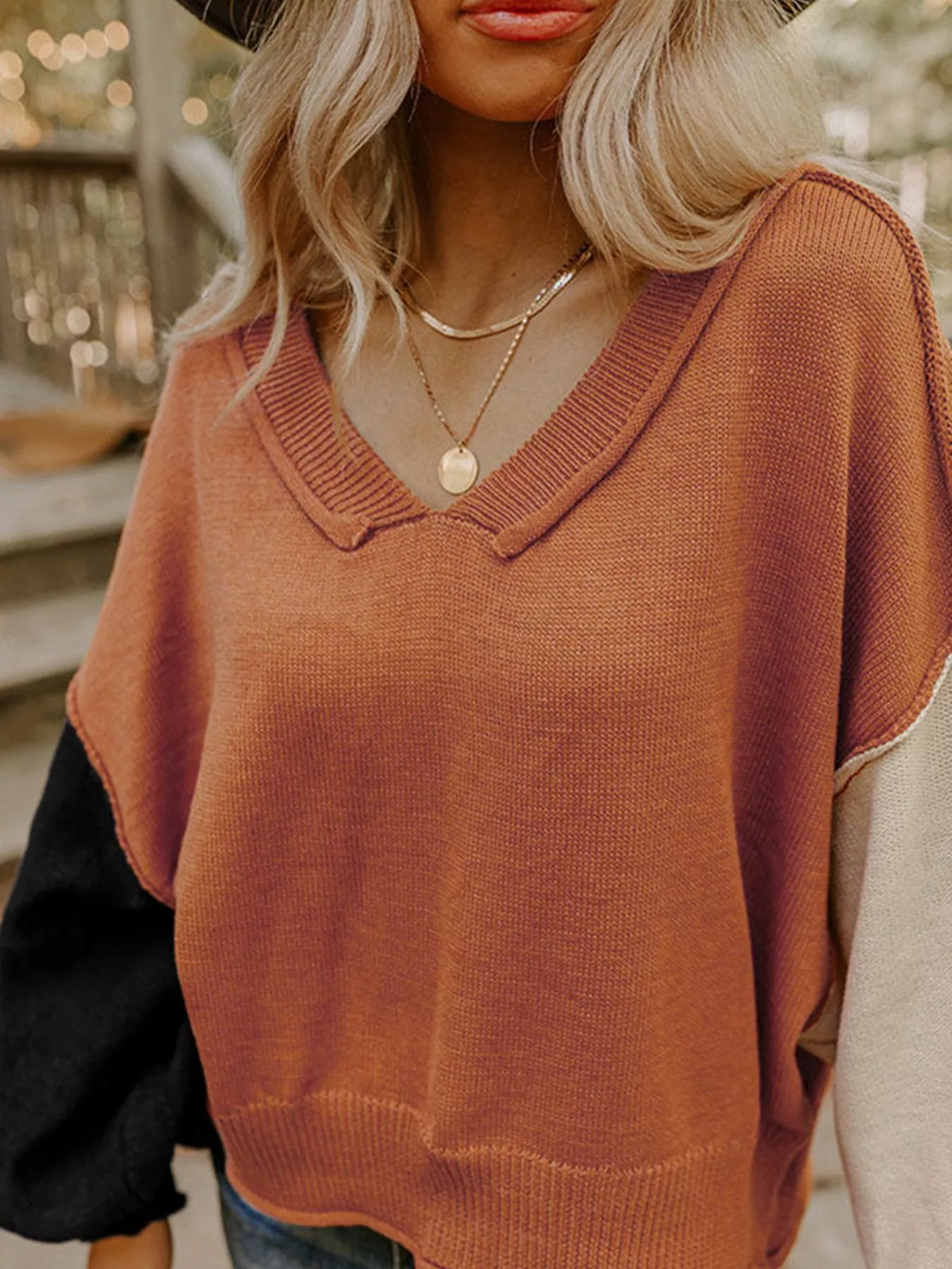 Ribbed Hem Long Sleeve Sweater