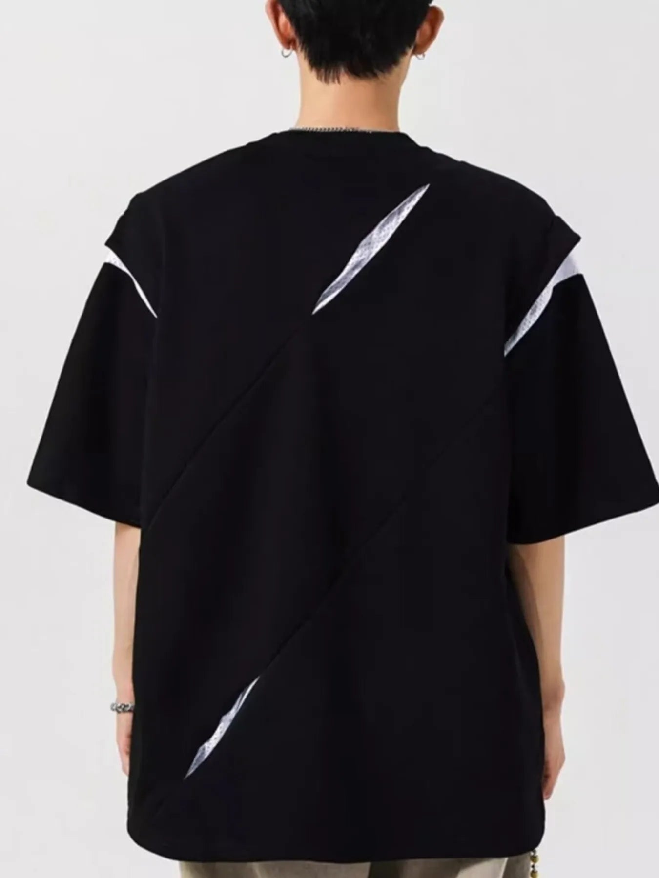 Men's Full Size Oversized Streetwear Short Sleeve T-Shirt Plus Size