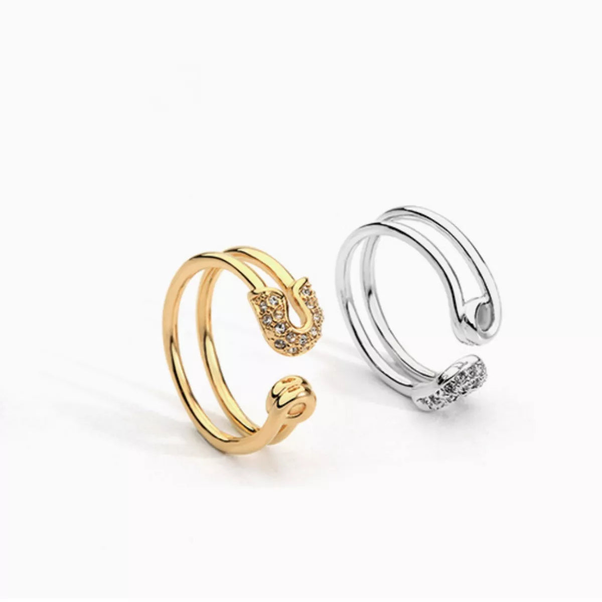 Zircon Double Band Open Ring