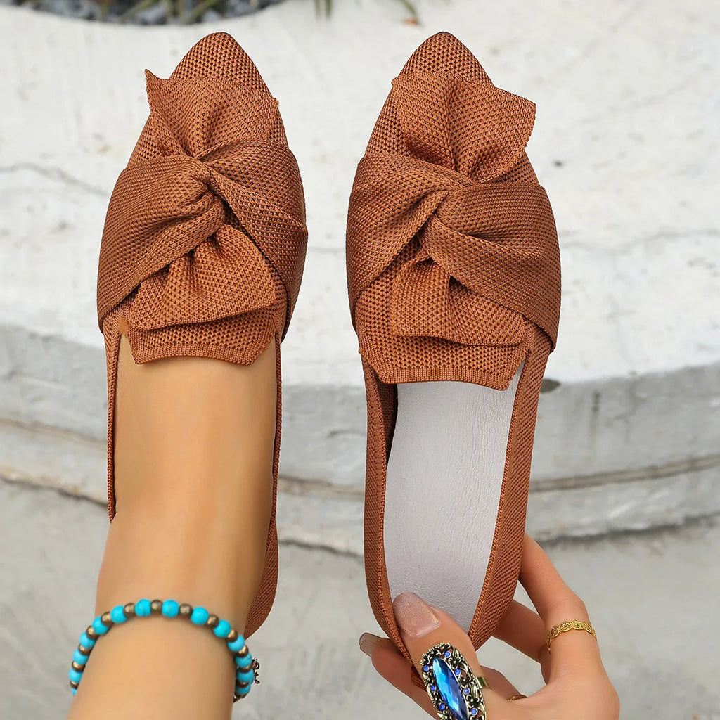 Bow Point Toe Flats Slip-Ons