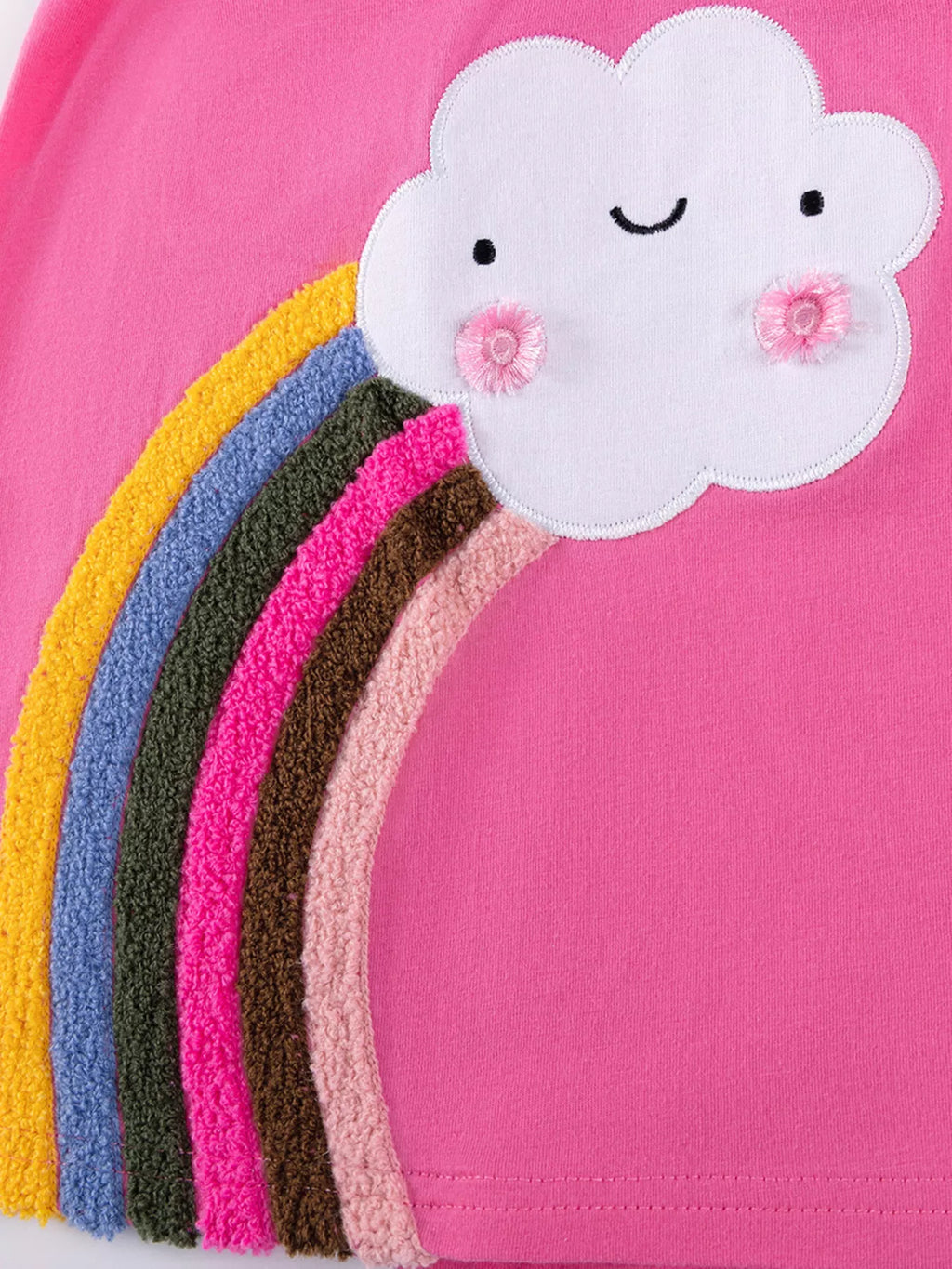 Children's Rainbow Cloud Applique Casual Dress