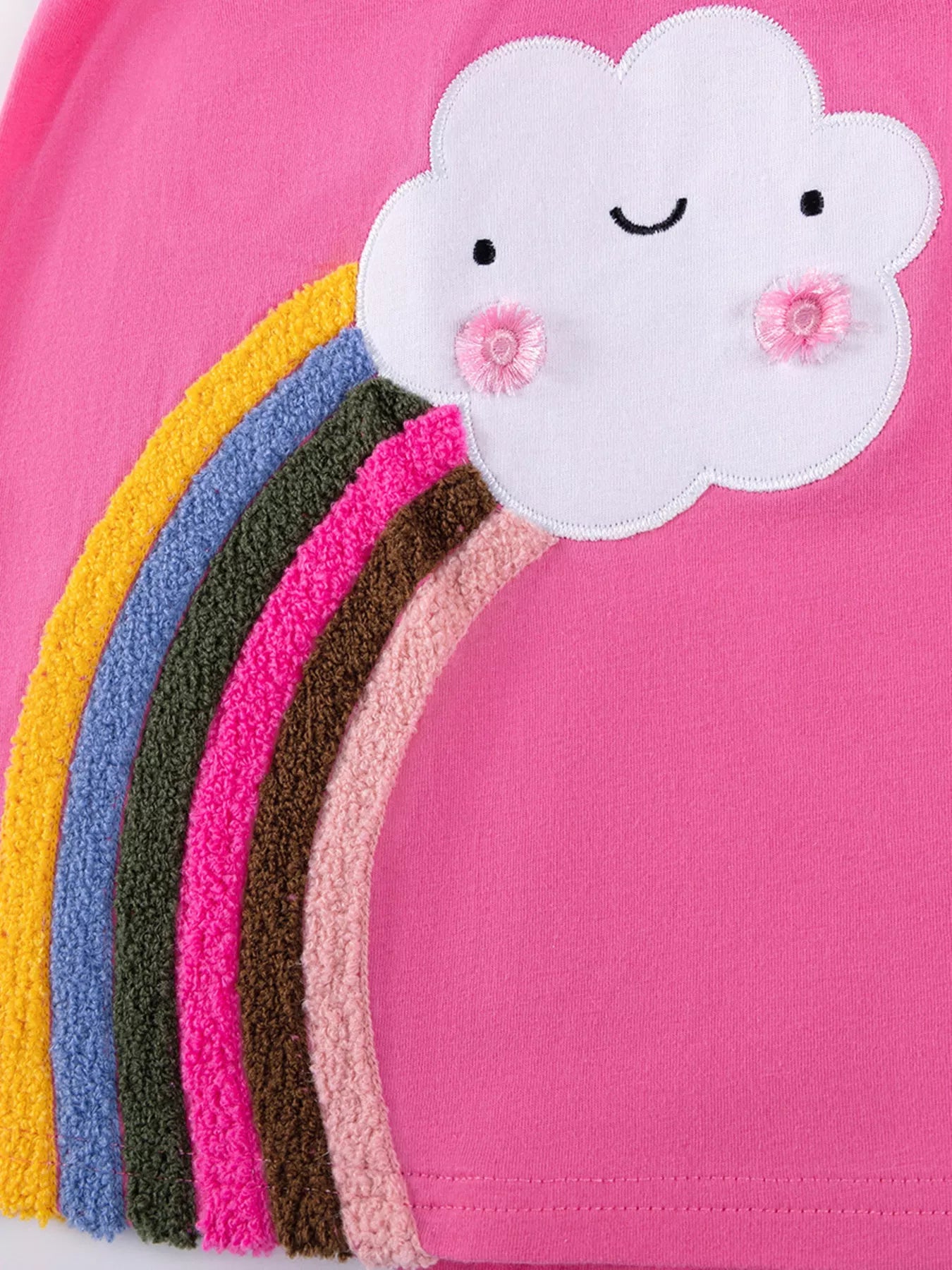 Children's Rainbow Cloud Applique Casual Dress
