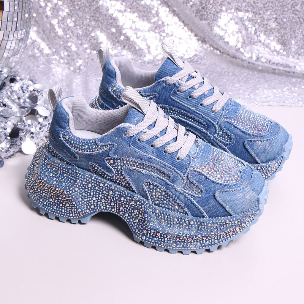 Rhinestone Lace Up Sneaker
