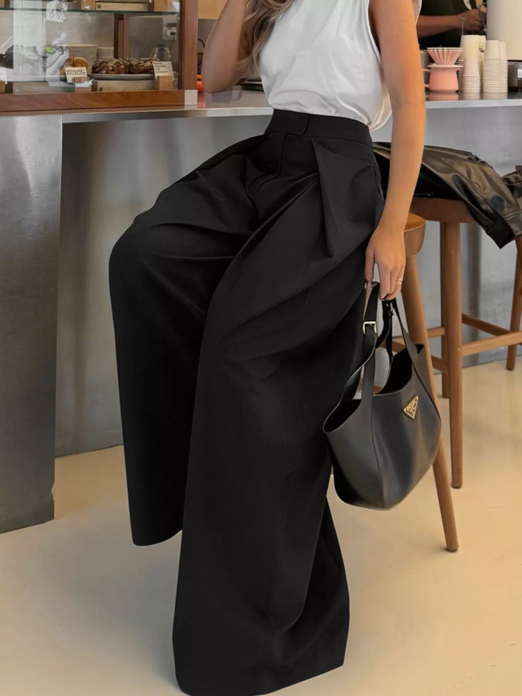 High-Waisted Wide-Leg Pants