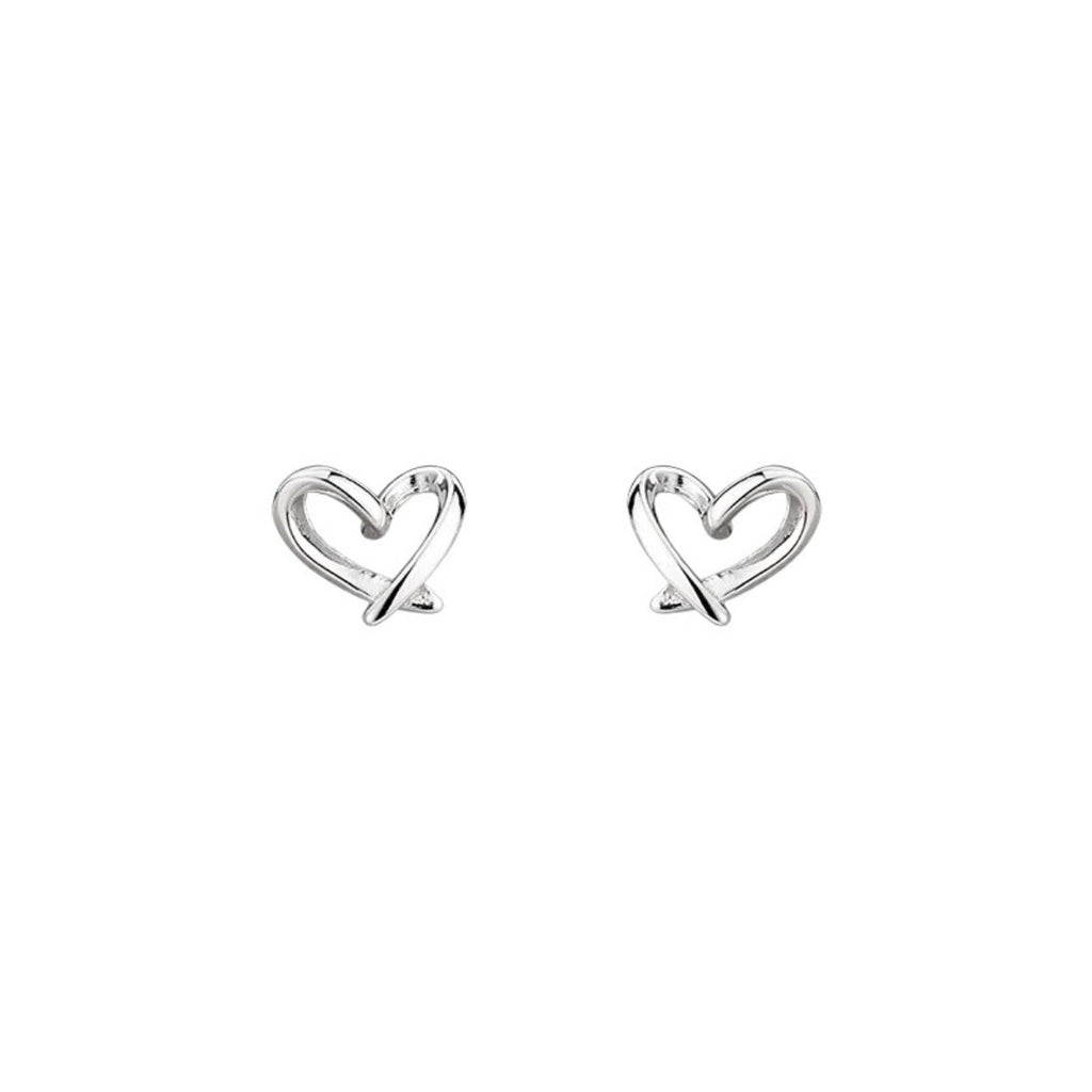 Heart-Shaped Stud Earrings