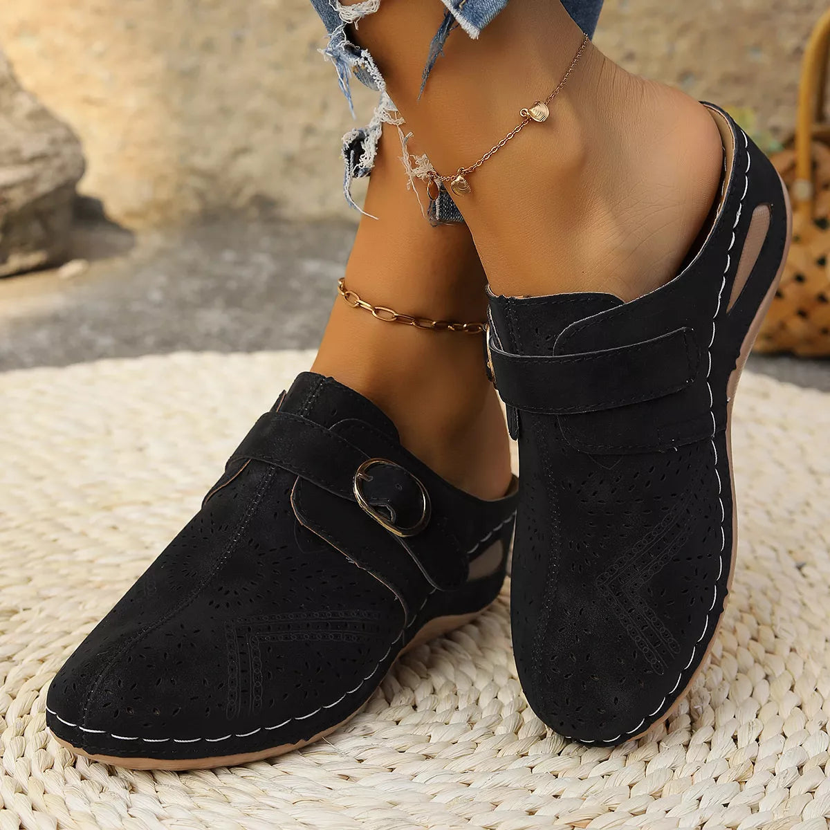 Casual Buckle Slip-Ons