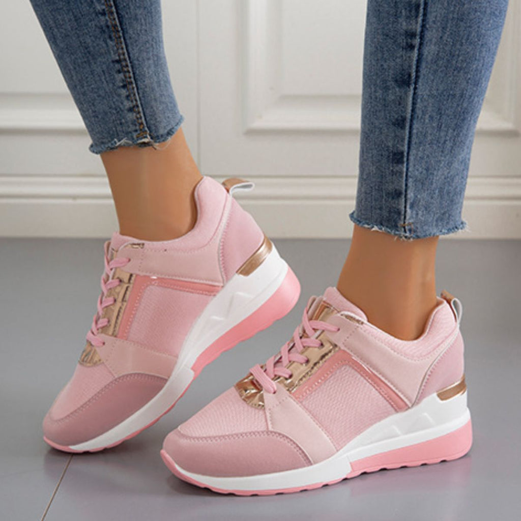Lace Up Wedge Sneakers
