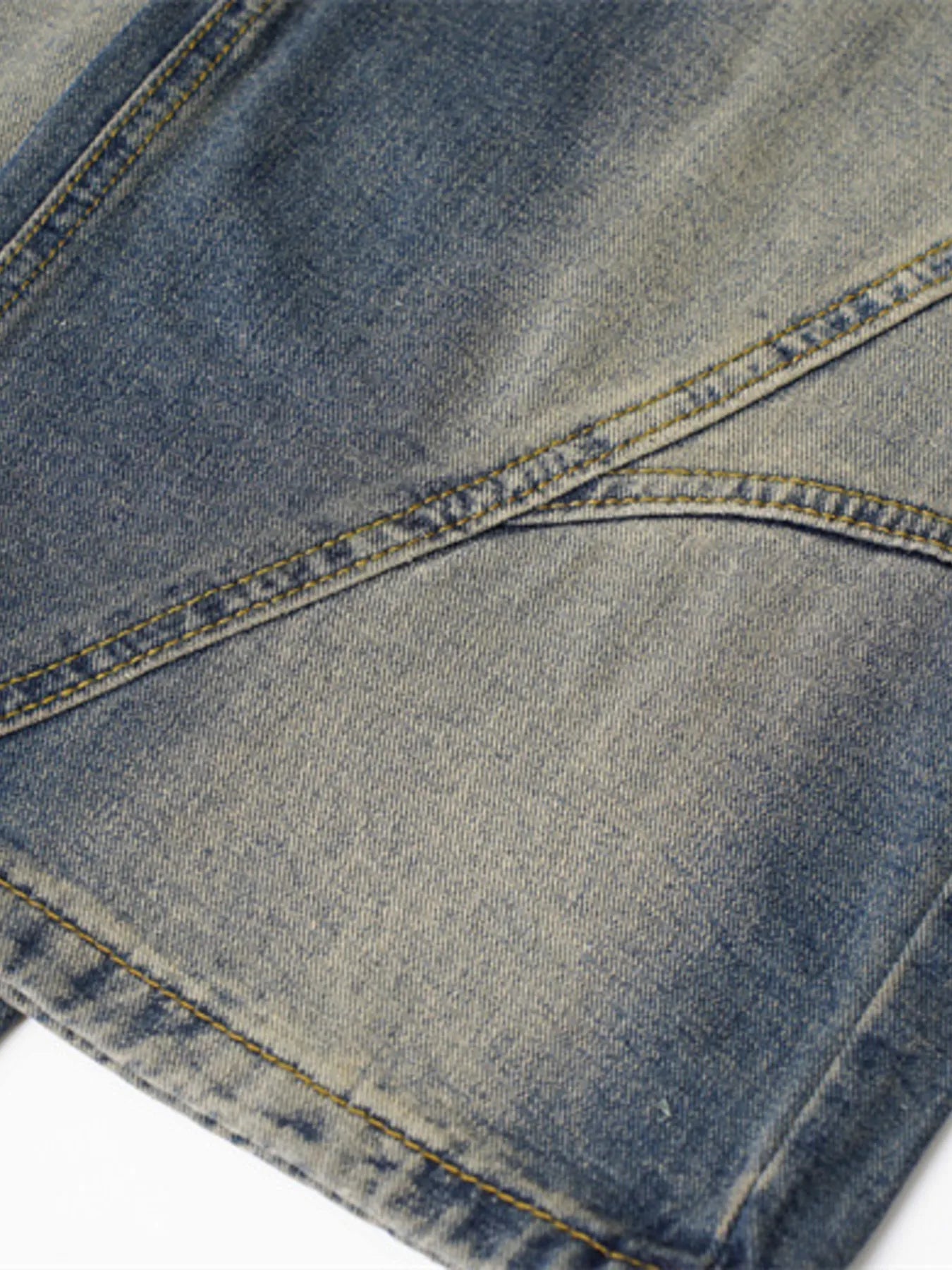Men's Frayed Hem Wide Leg Jeans