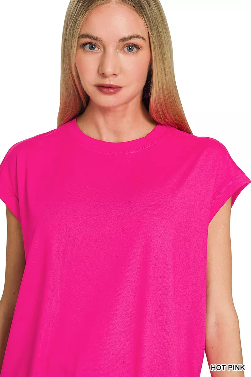 Zenana Brushed Dty Microfiber Top & Biker Shorts