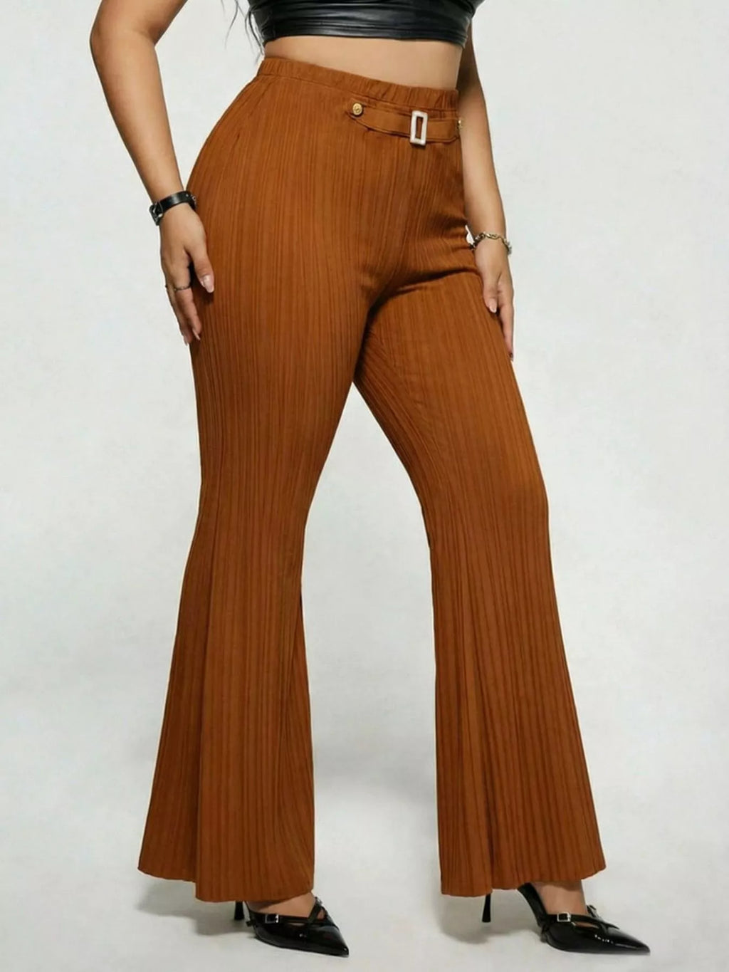 Plus Size High Waist Flare Pants