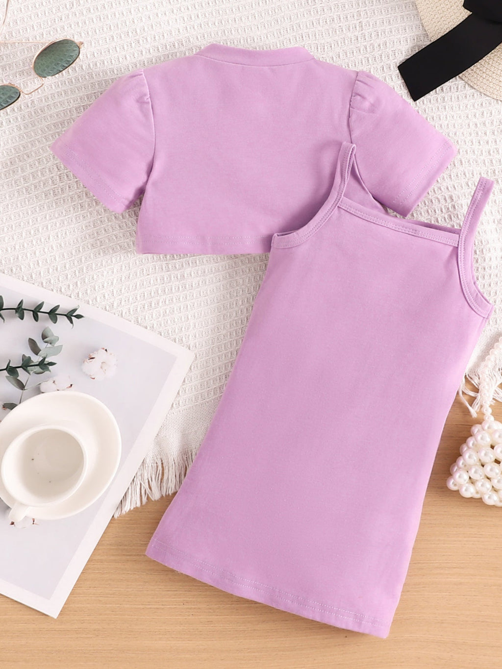 Children's Crop Top & Ruched Dress Set
