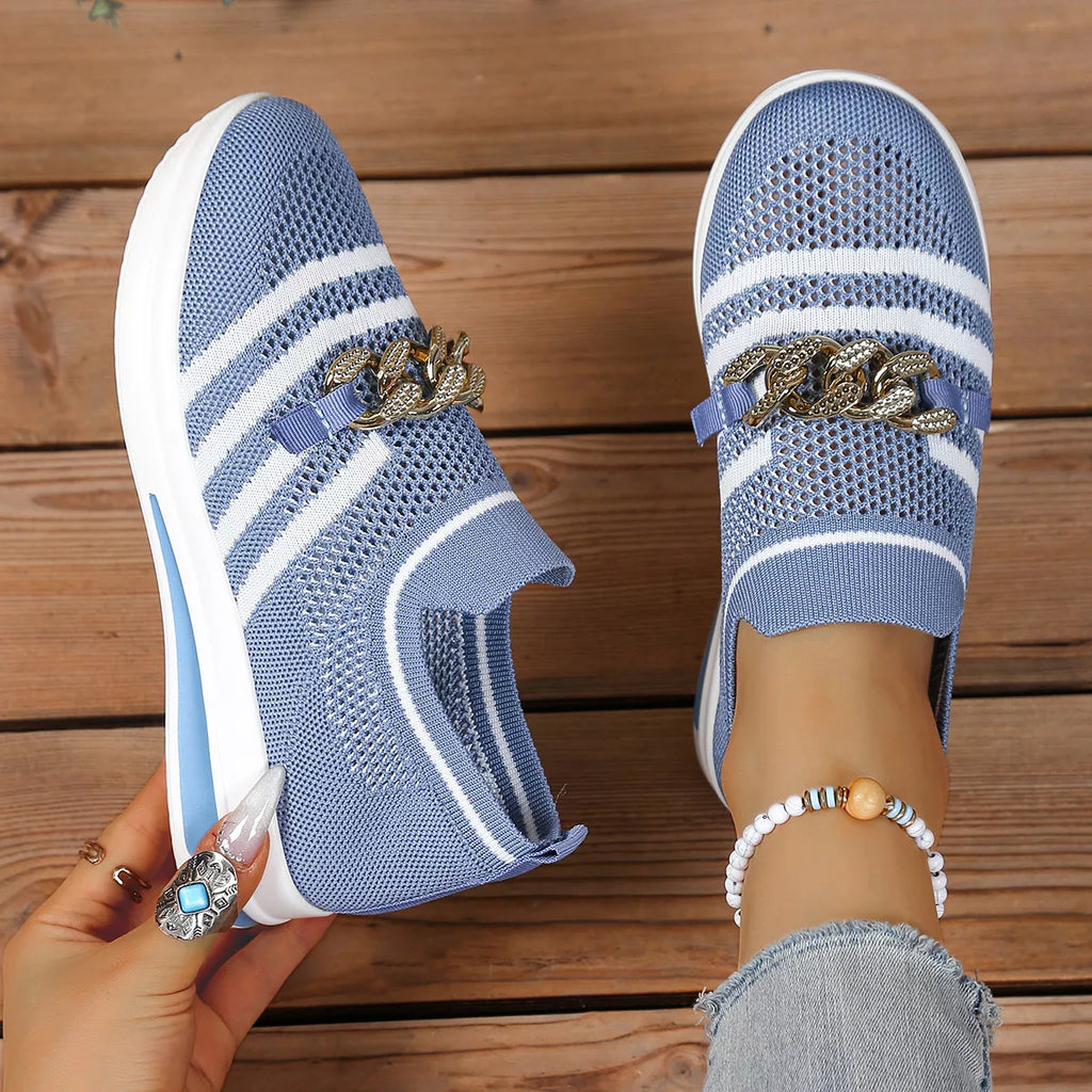 Round Toe Mesh Slip-Ons
