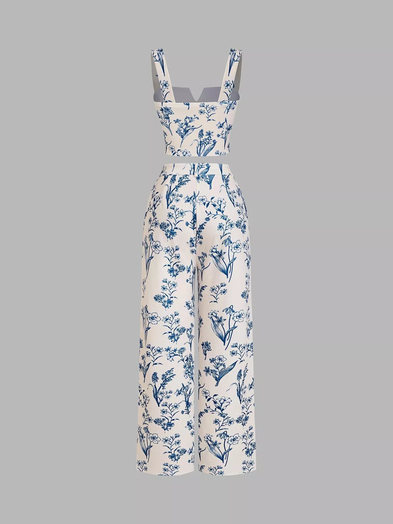 Floral Print Cami Top & Wide Leg Pants Set