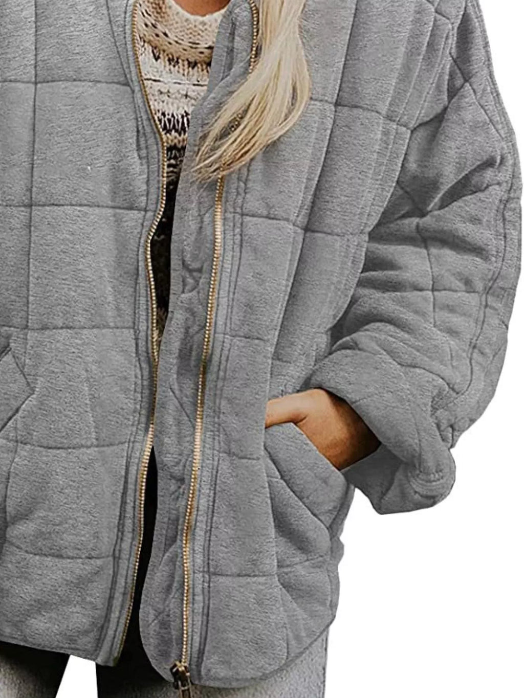 Quilted Zip Up Outerwear
