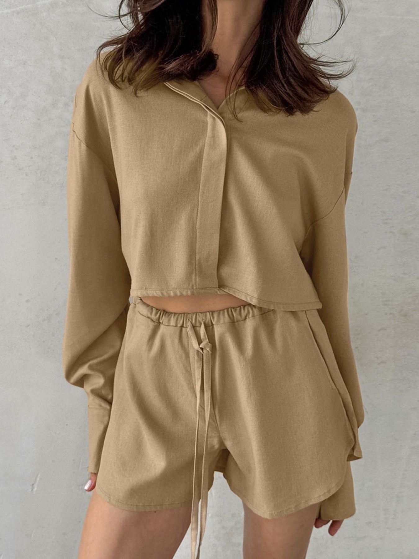 Long Sleeve Top and Shorts Set