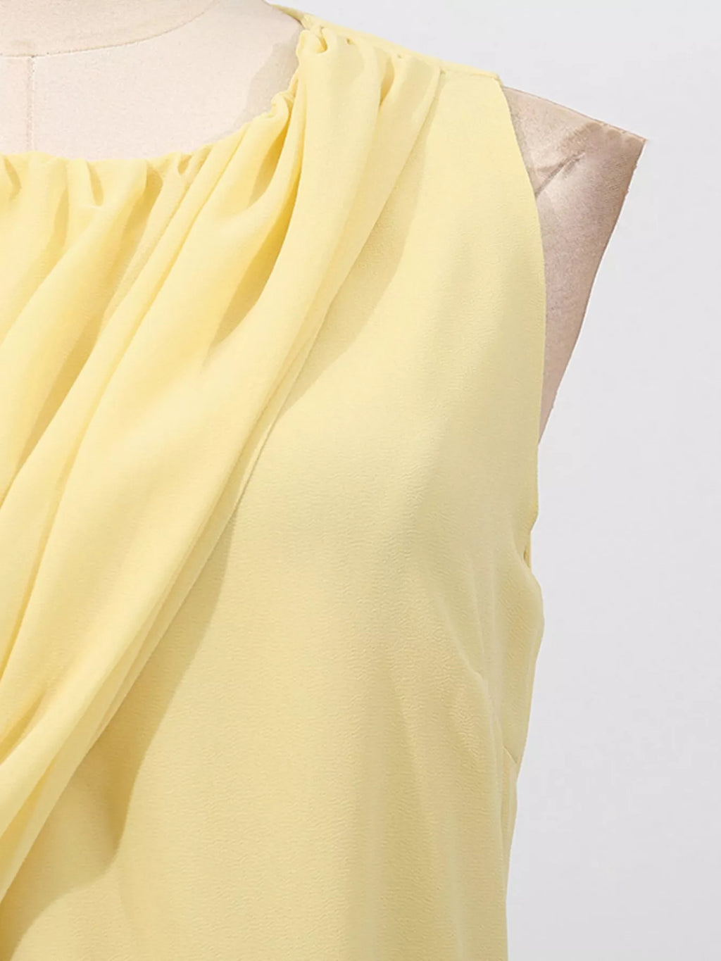 Sleeveless Ruched High-Slit Maxi Dress