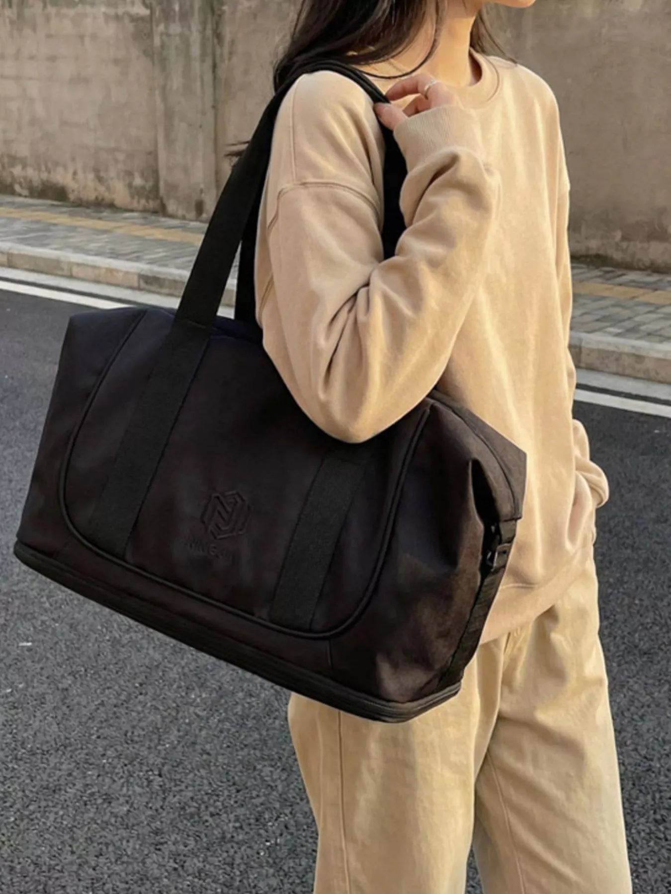 Solid Color Nylon Duffle Bag
