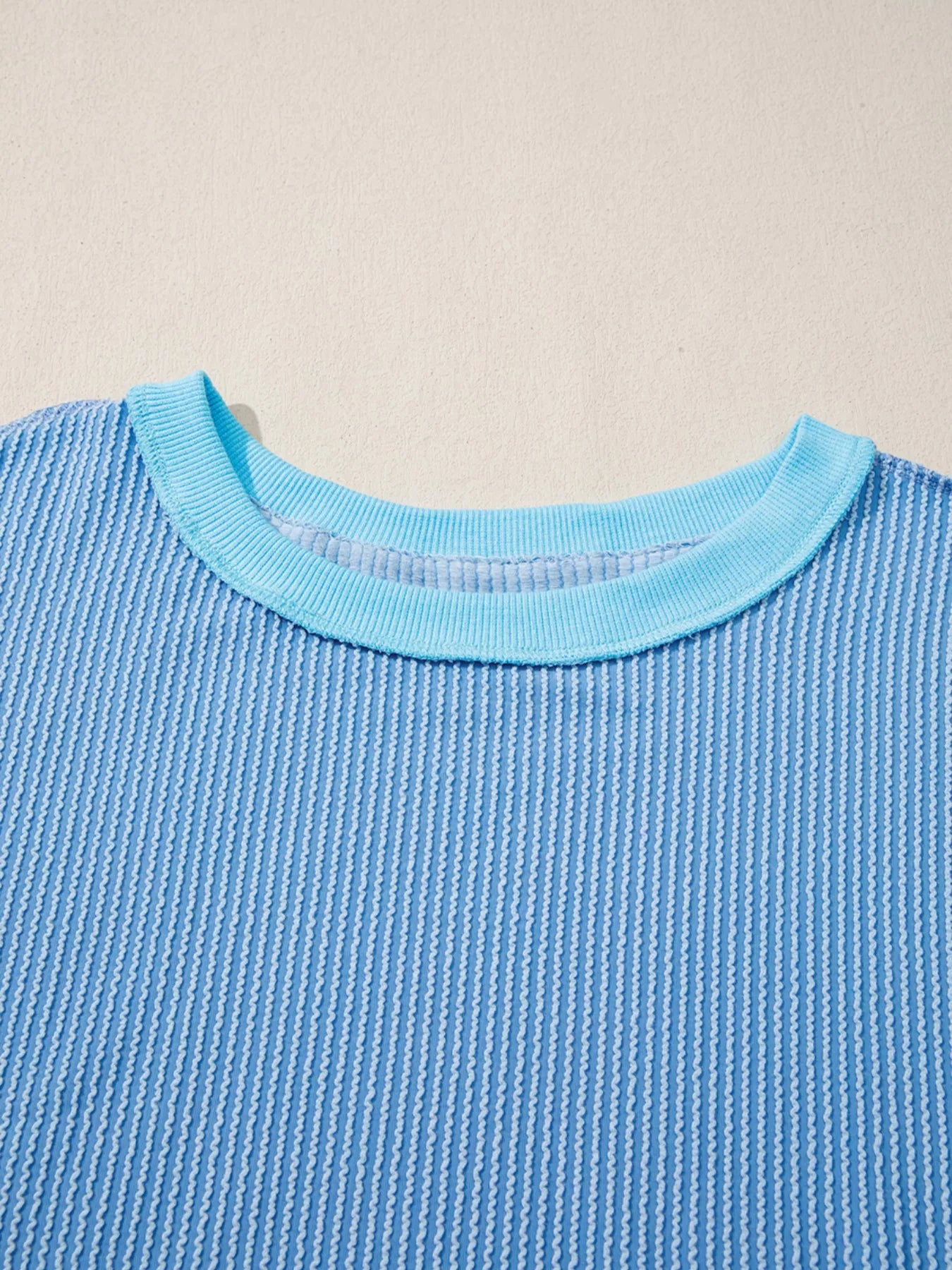 Twisted Rib Uneven Hem Drop Shoulder Loose Knit Top