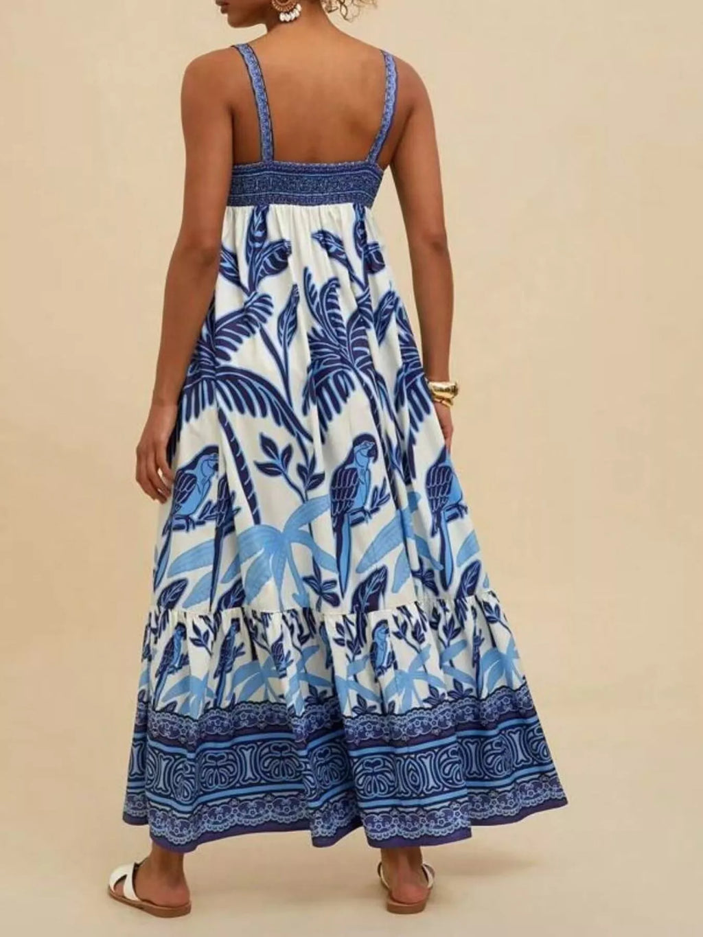 Printed Square Neck Maxi Dress