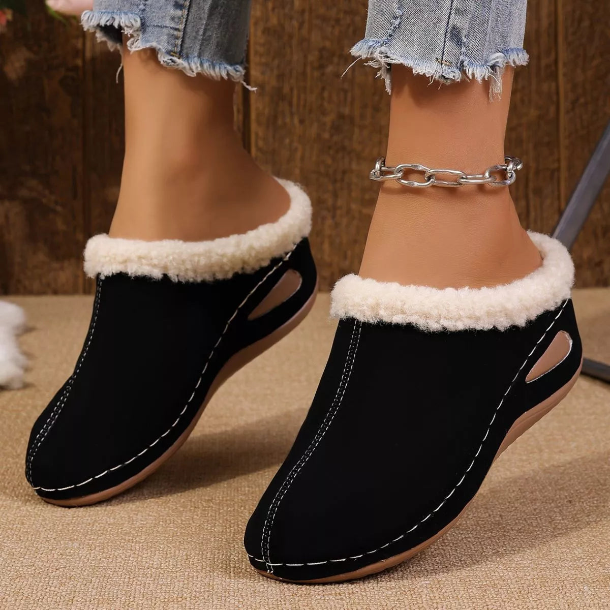 Cozy Plush Lined Wedge Slippers