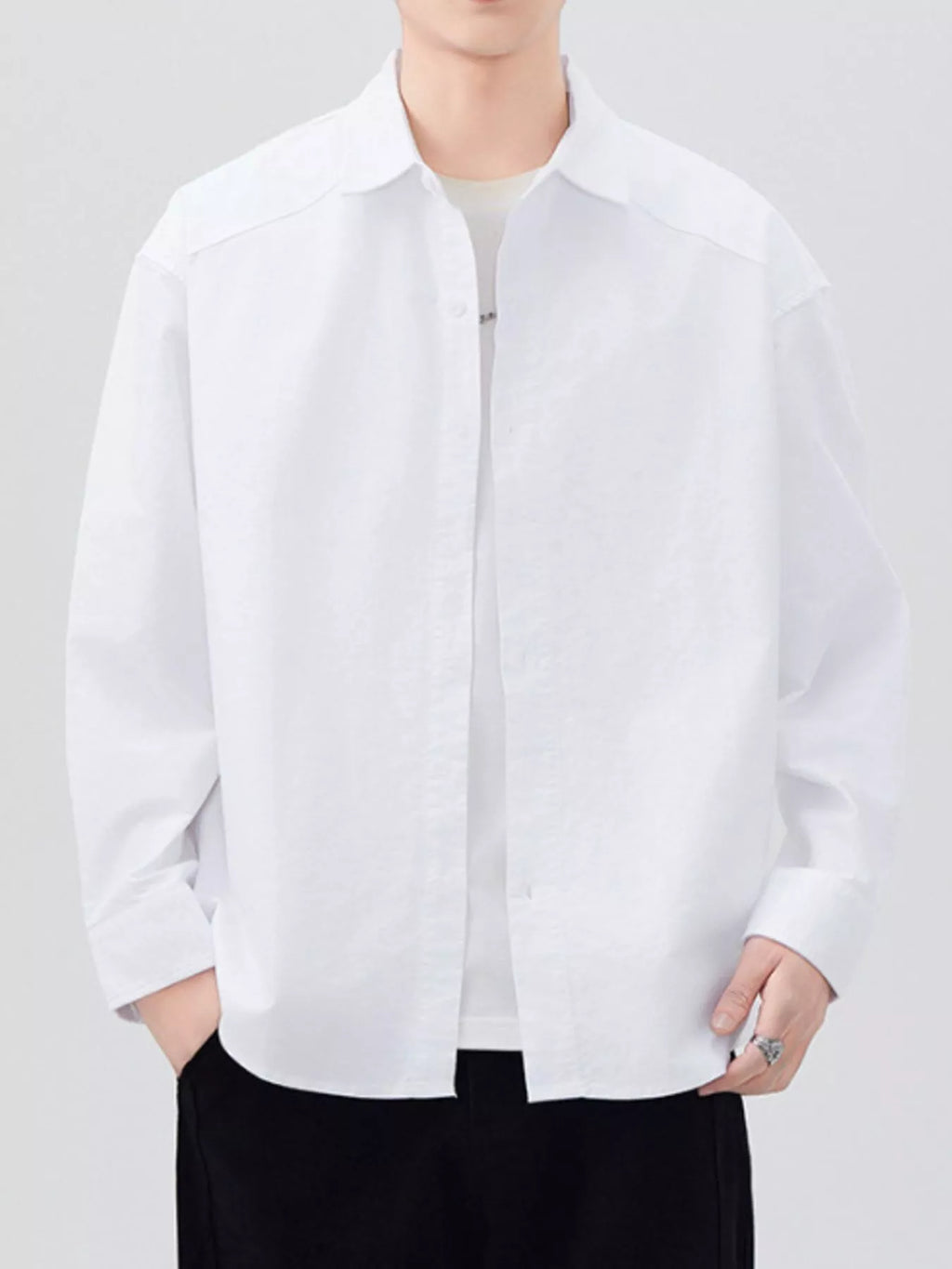 Men's Plus Size Button Up Long Sleeve Shirt