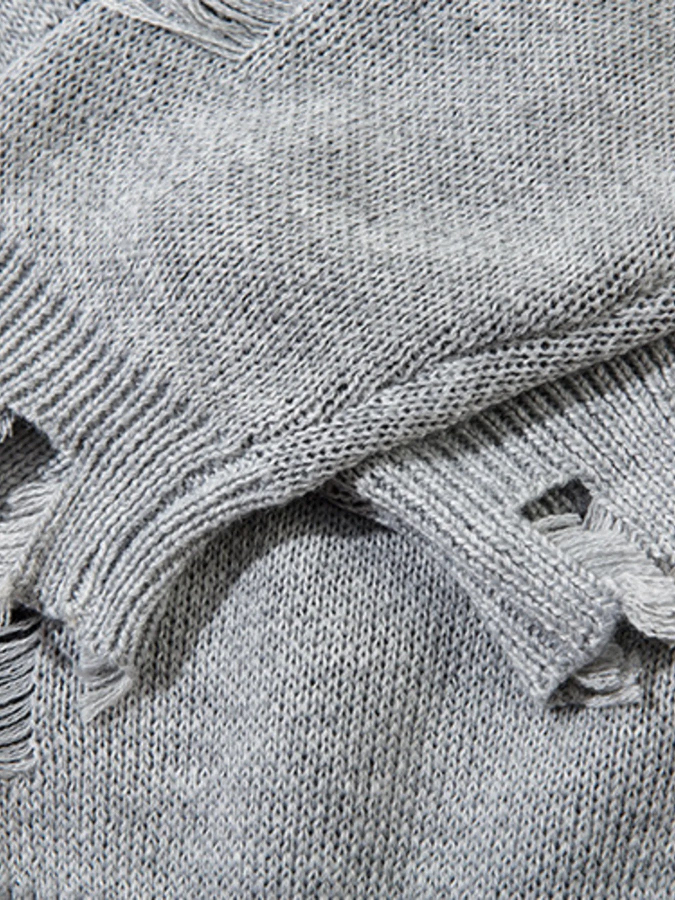 Men's Distressed Chain Detail Oversized Sweater
