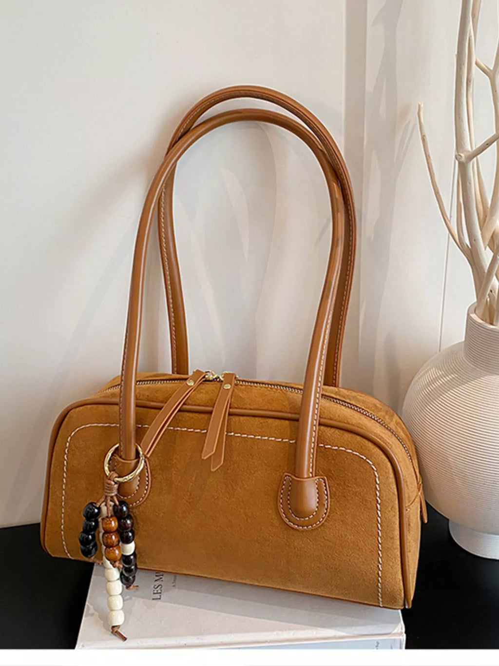 Zipper Closure Shoulder Bag