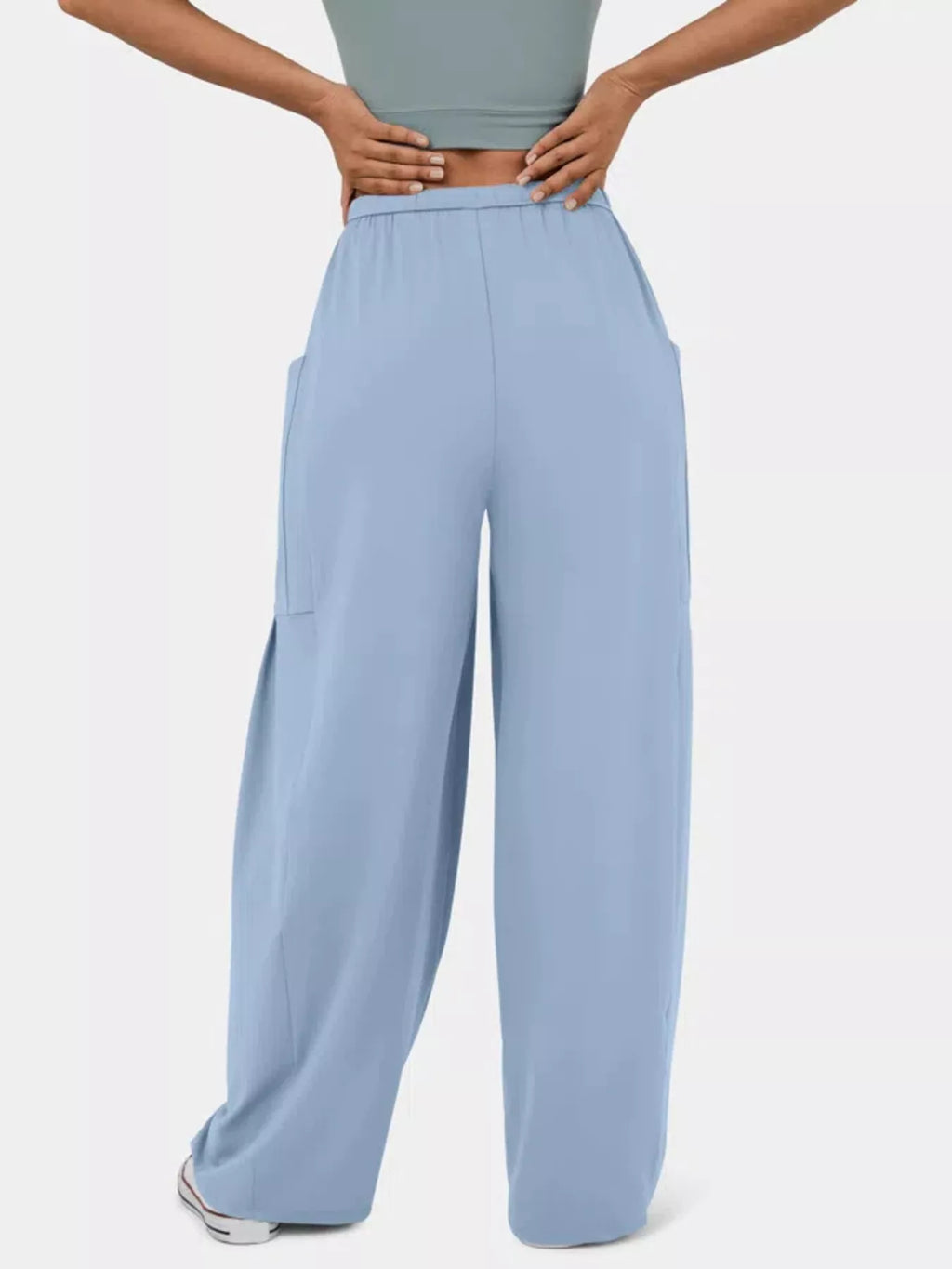 High-Waisted Drawstring Wide-Leg Pants