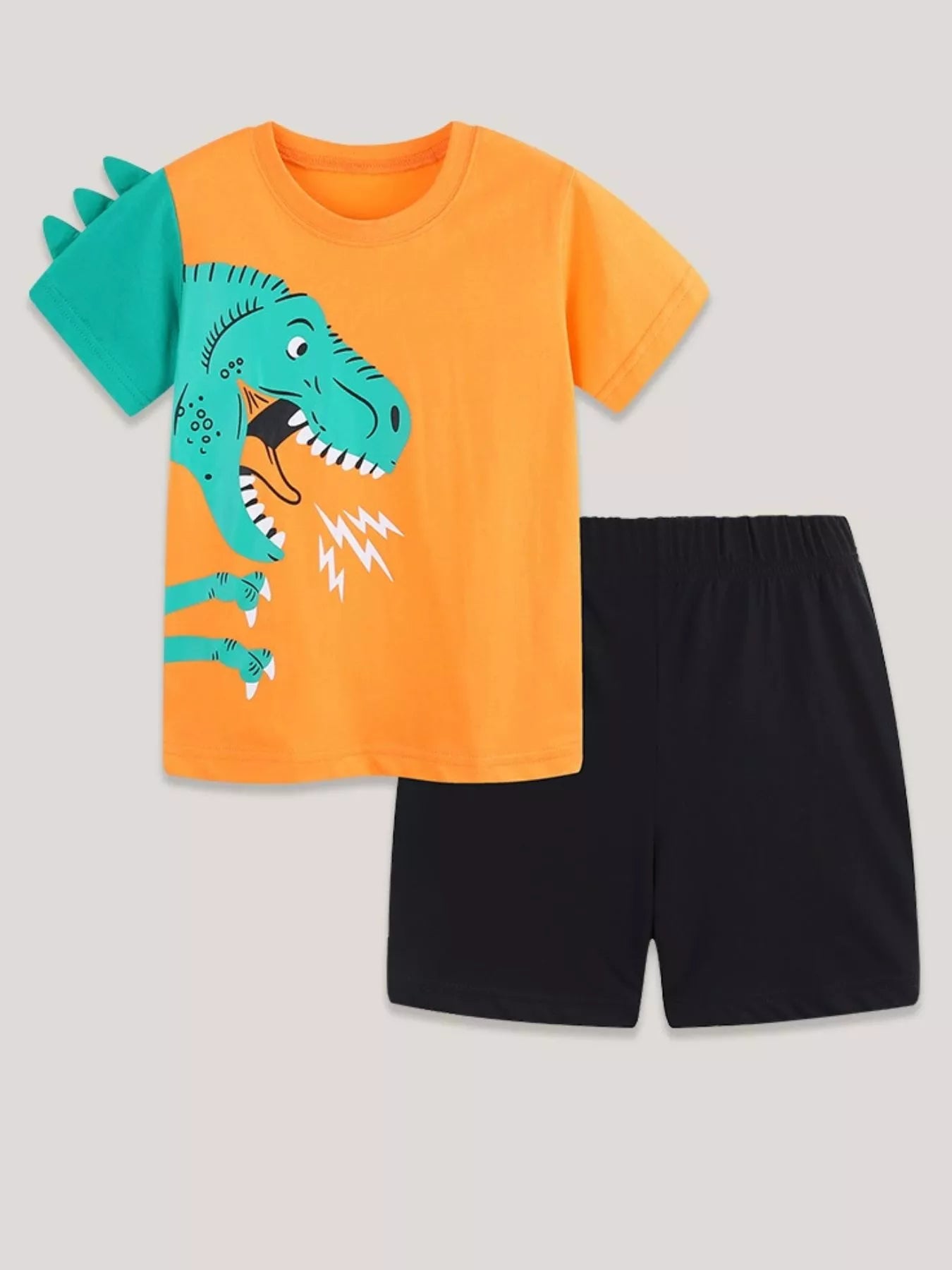 Children's Dinosaur Print Short Sleeve Tee & Shorts Set
