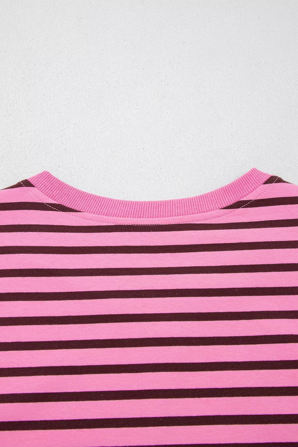 Stripe V Neck Drop Shoulder Long Sleeve Top
