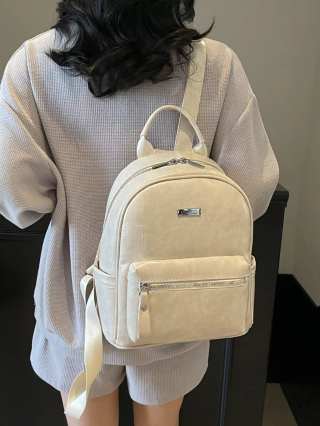 Lightweight Leather Backpack Bag