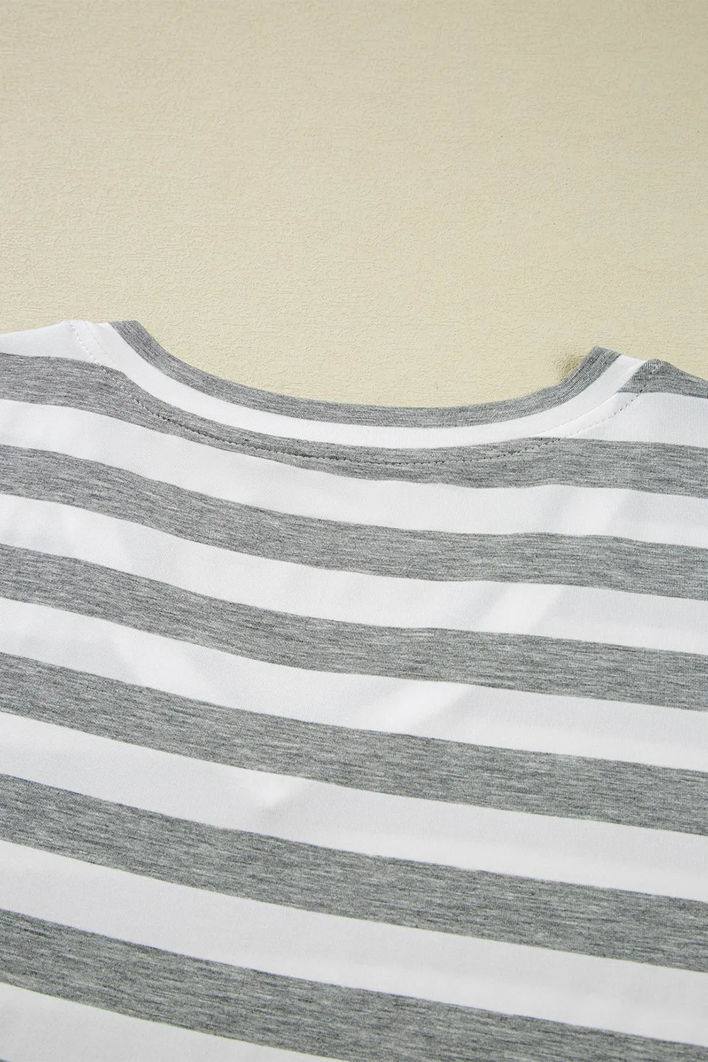 Casual Striped V-Neck Midi T-Shirt Dress