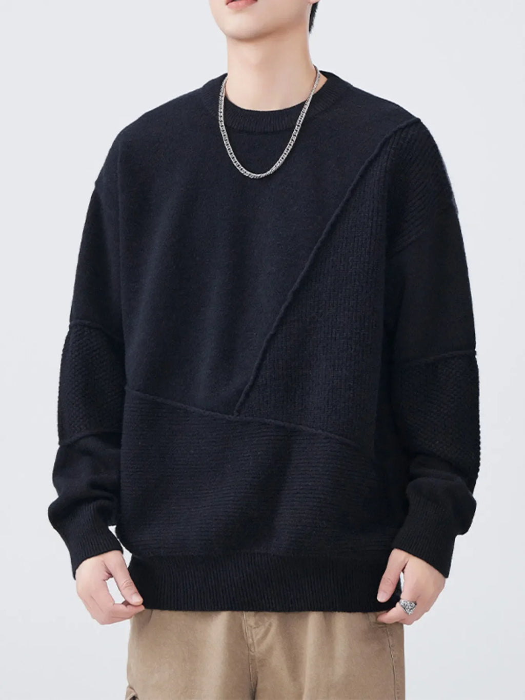 Men's Plus Size Round Neck Oversized Sweater