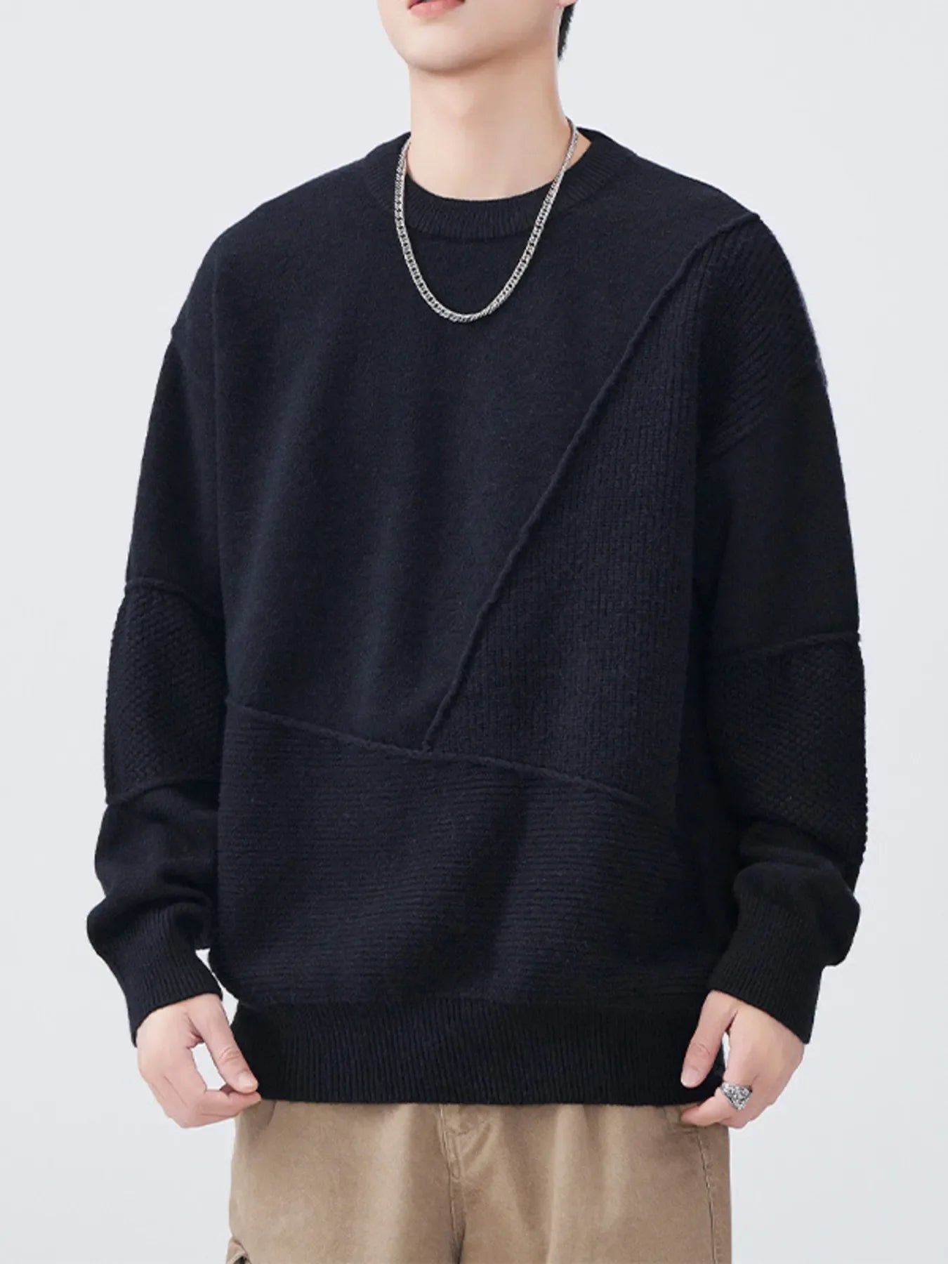 Men's Plus Size Round Neck Oversized Sweater