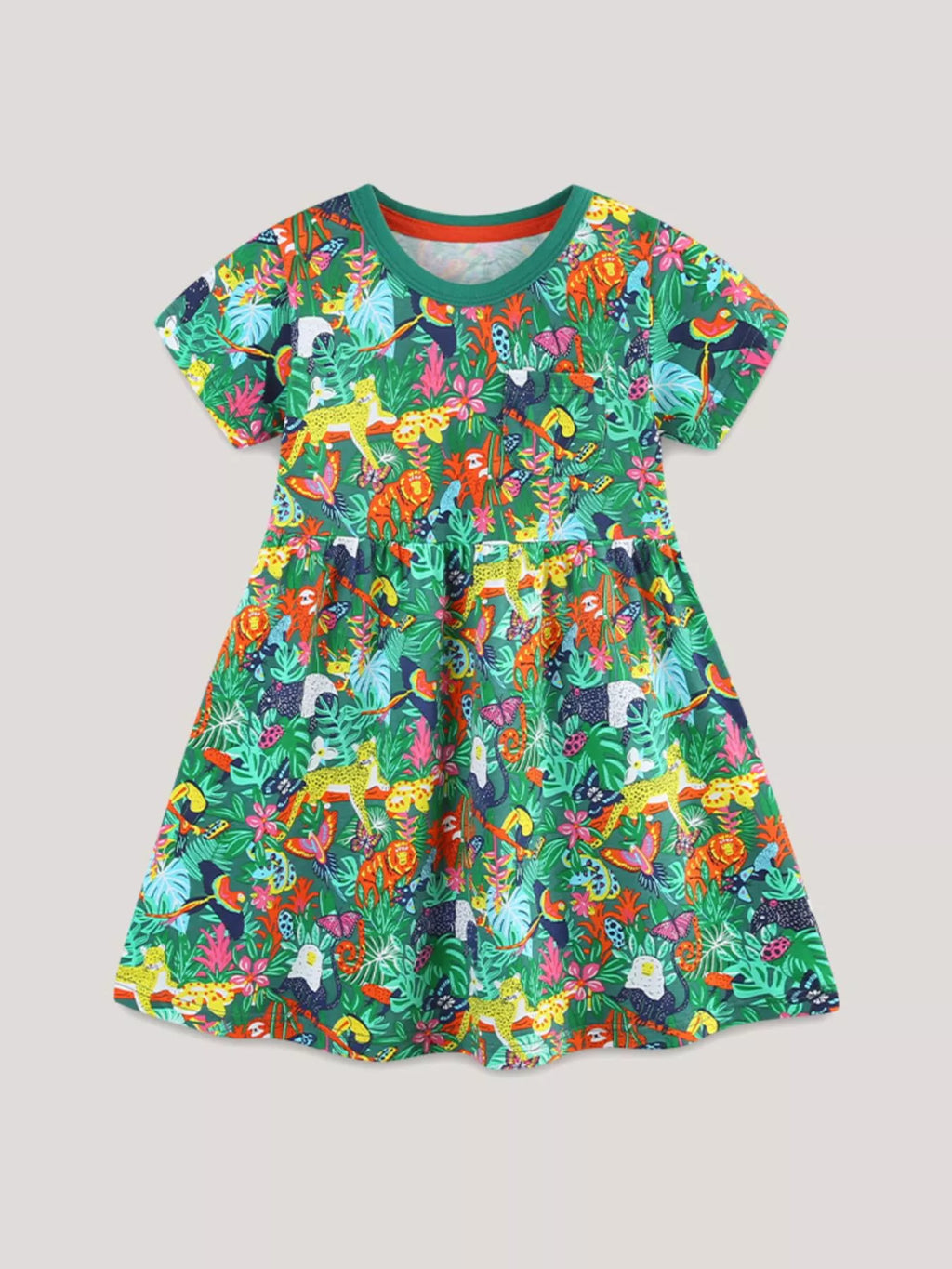 Children's Printed Round Neck Dress